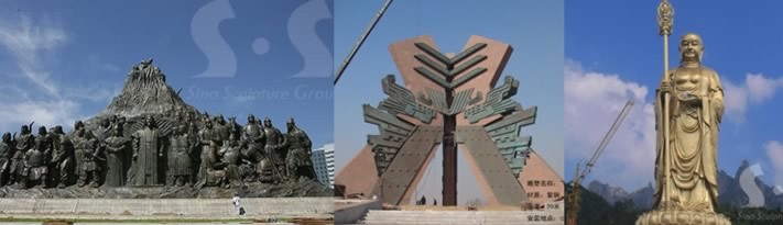 large bronze memorial Genghis Khan monument  