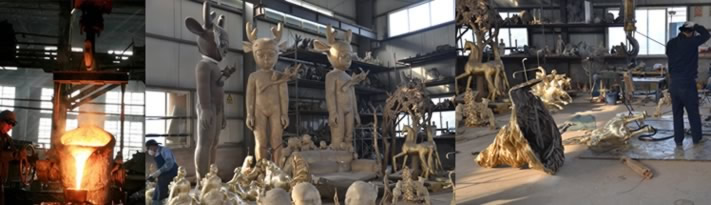 foundry of the contemporary bronze sculptures