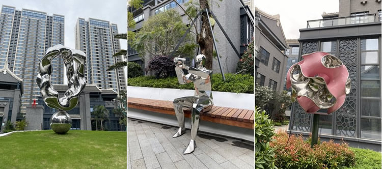 stainless steel urban sculptures for company park