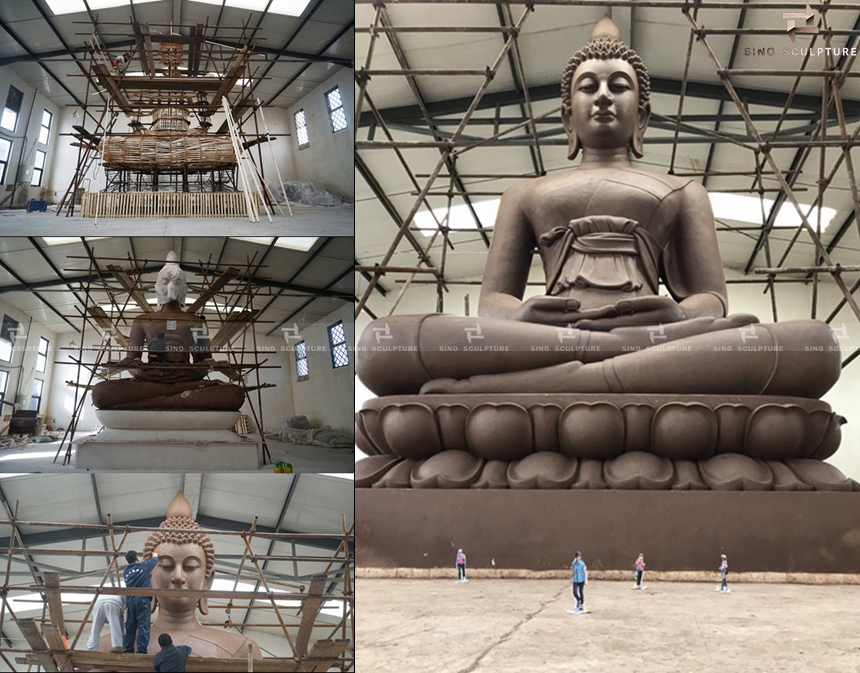 clay mold of the large bronze buddha sculptures