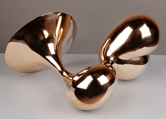 mirror bronze contemporary art sculpture