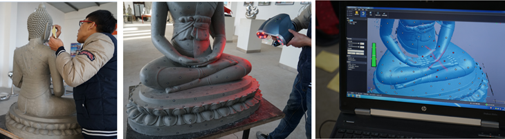  3D Scanning and Modeling of bornze buddha statue