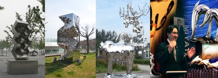stainless steel public art sculpture