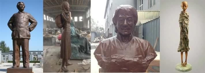bronze chairman satue and jack chan statue 