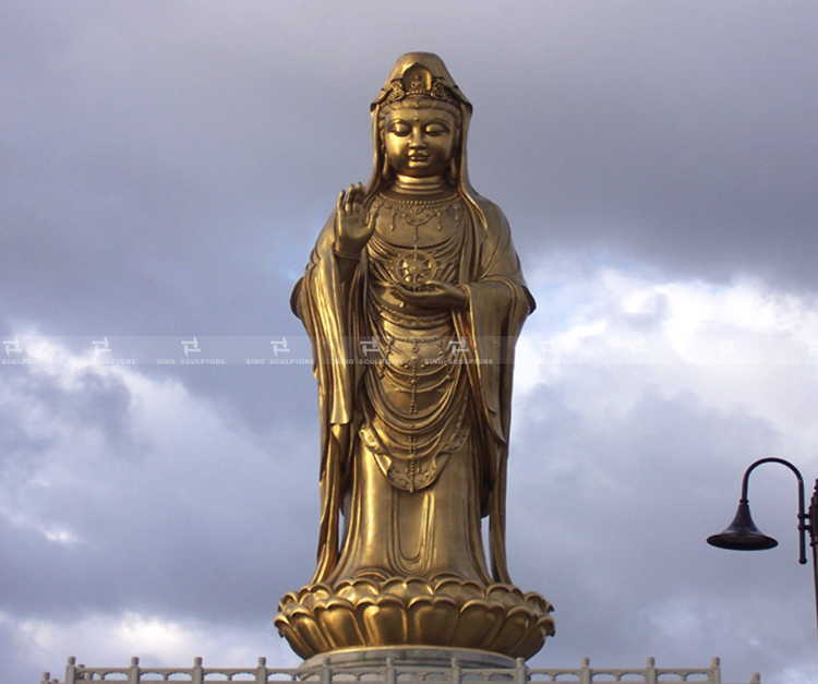 Final Completion View of the Bronze Guanyin Statue Final Completion View of the Bronze Guanyin Statue