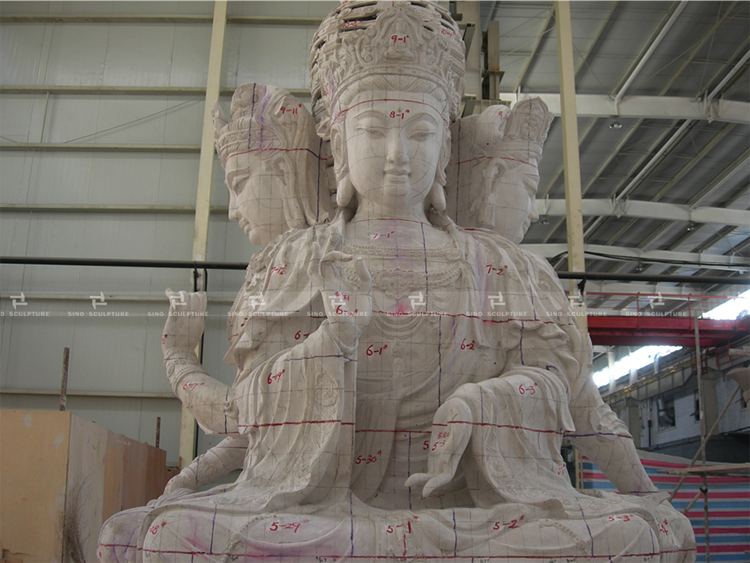Fiberglass model of Sitting mounted  Buddha sculpture