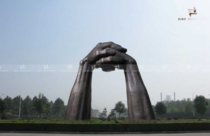 the completion of the bronze hand forged large outdoor bronze sculpture