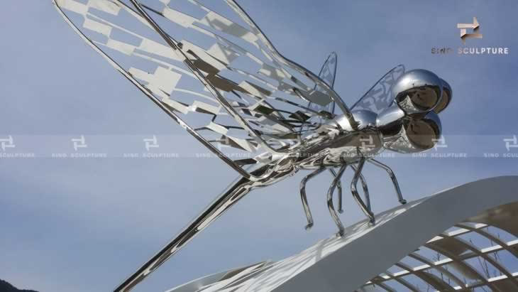 painted stainless steel outdoor sculpture