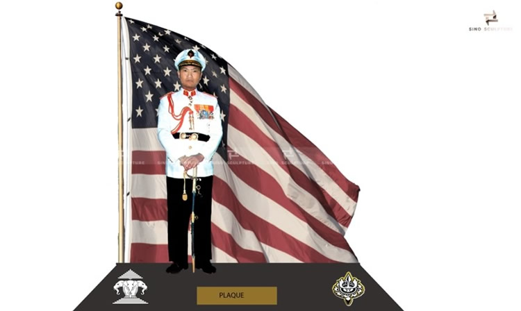 rendering design of the army gernal statue