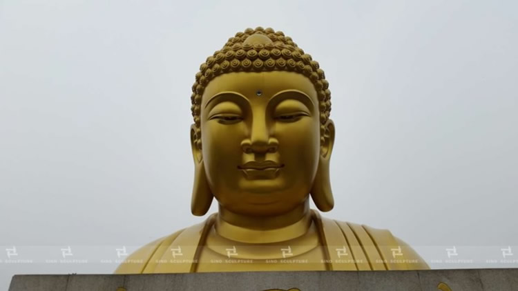 Outdoor golden color Buddha Bust Sculpture