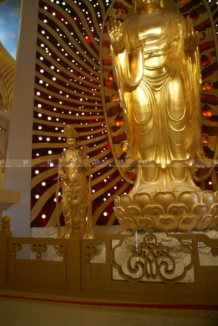 Night view of the Bronze Amitabh buddha sculptures Night view of the Bronze Amitabh buddha sculptures