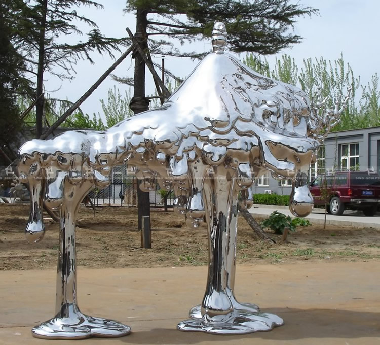 mirror stainless steel contemporary sculptures