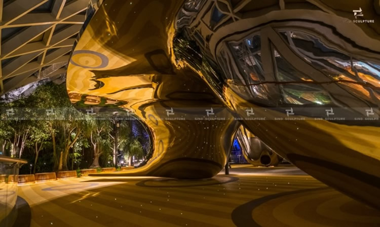 Night view of Discovery Slides at the Jewel Changi Airport 
