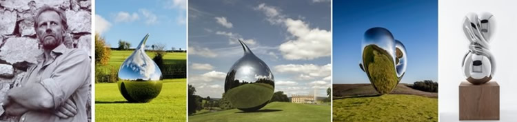 Famous UK Sculptor Mr. Richard Hudson and His Superb Mirror Polished Steel Sculpture