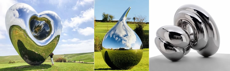 mirroring stainless steel sculpture