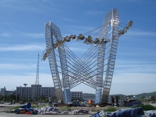 structure urban sculpture, stainless steel 