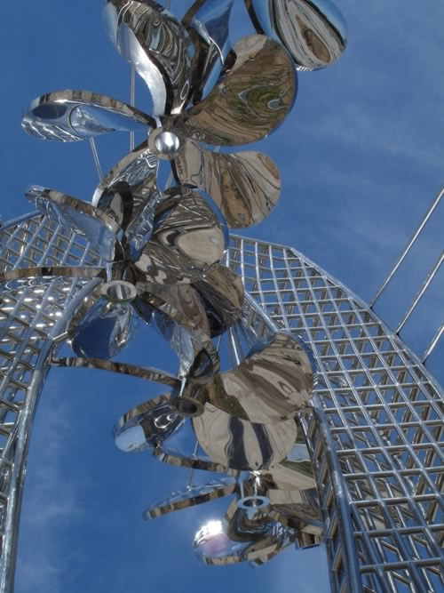 structure urban sculpture, stainless steel 