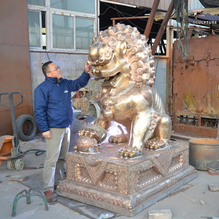 bronze foo dog statue ,Chinese guardian lions