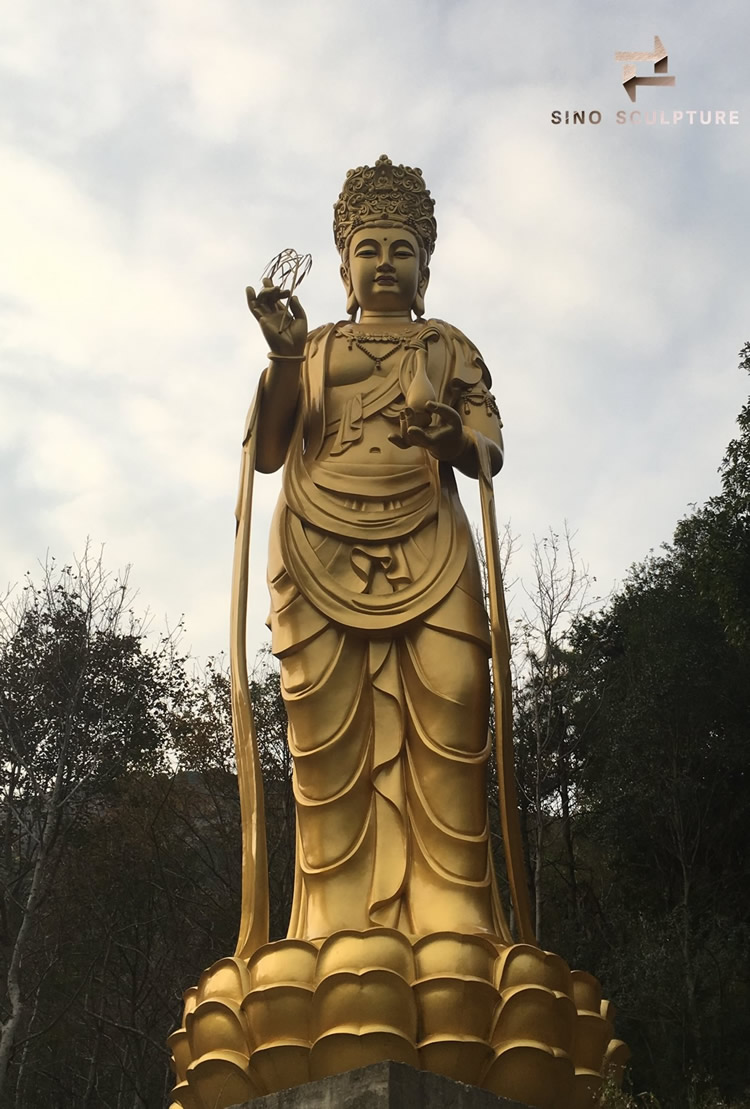 color painting bronze buddha statue