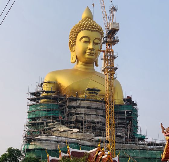 large bronze buddha, Wat Paknam bangkok Thailand