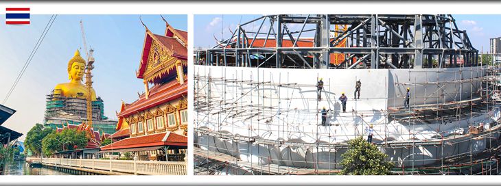 installation of the big buddha sculpture thailand bangkok 