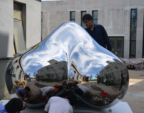 mirror polishing stainless steel sculptures artwork