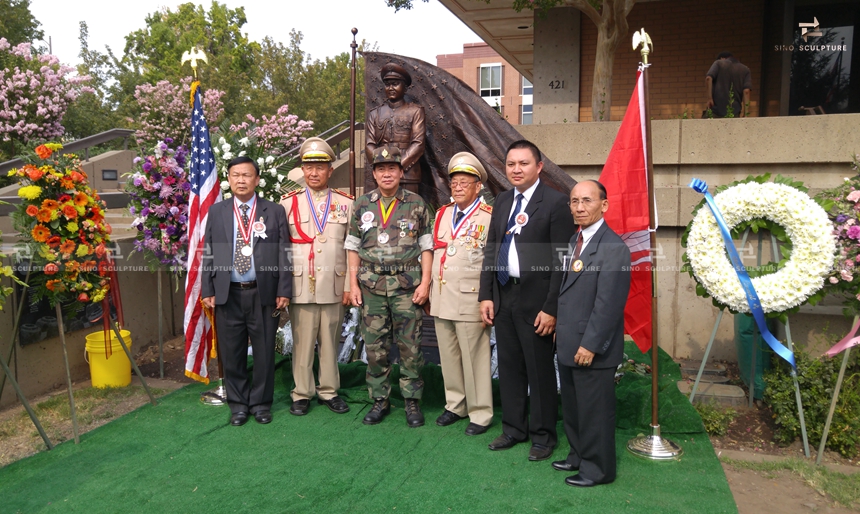 casting bronze New statue of Gen. Vang Pao unveiled near Chico City Council Chambers