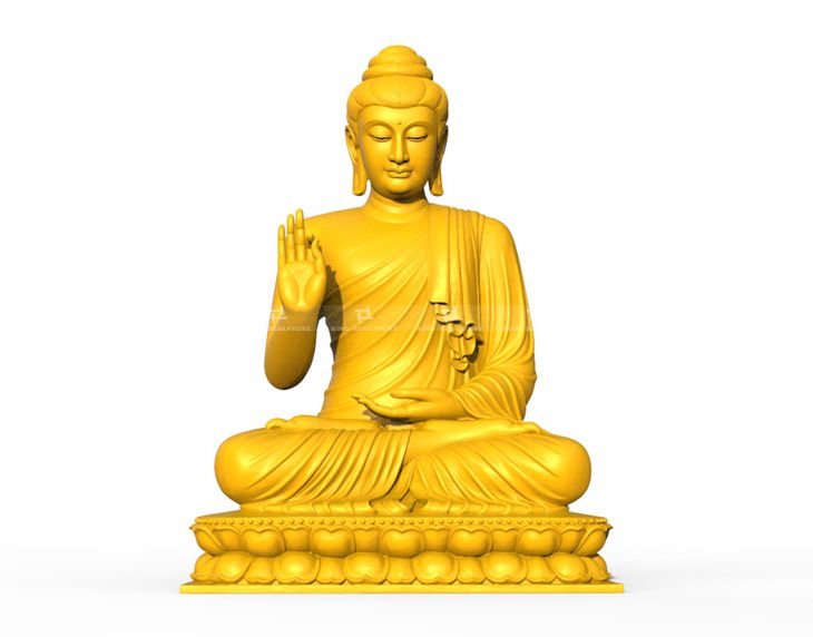 gold leaf buddha sculpture in bronze