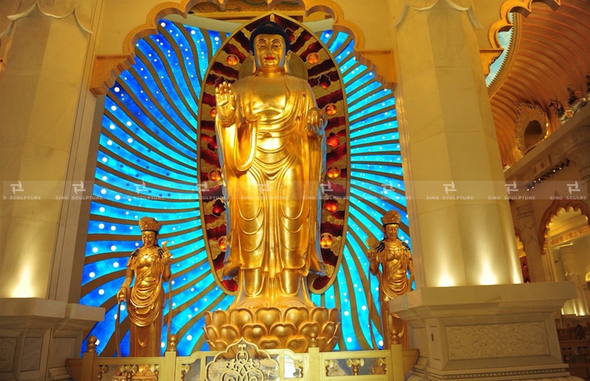 Gold leaf Amitabha sculptures 貼金阿彌陀佛雕塑