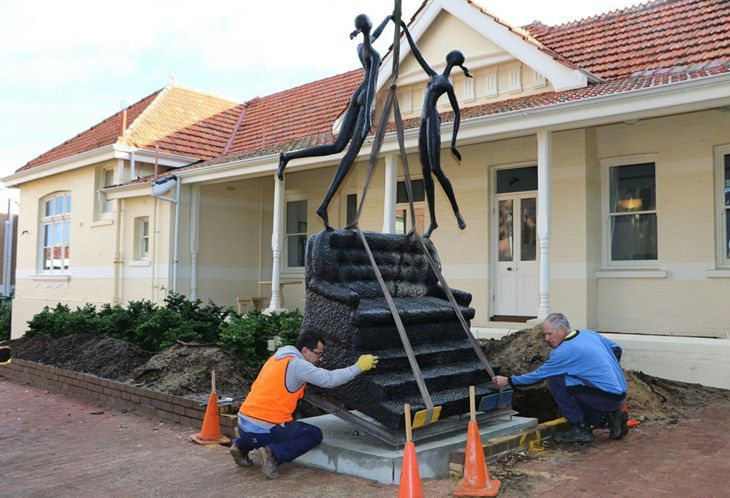 installation bronze contemporary art sculpture at Australia 