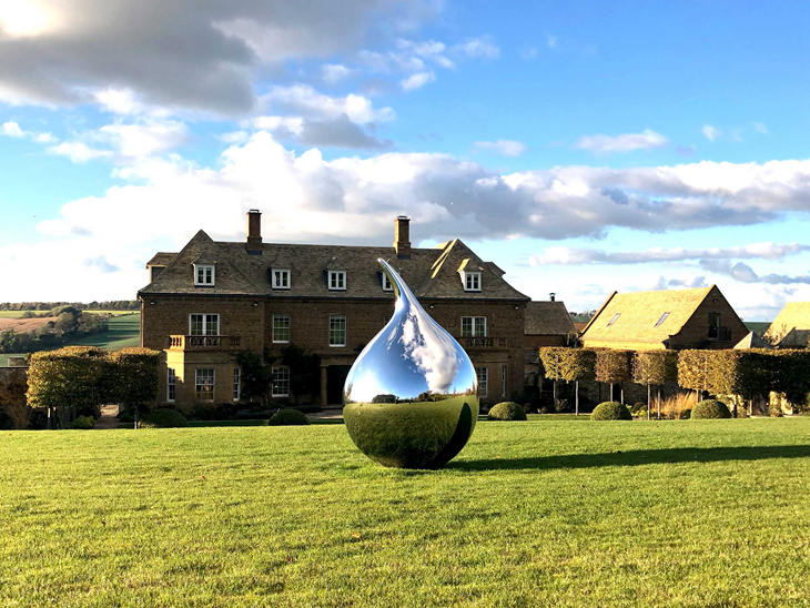 Tear stainless steel Sculpture by Richard Hudson in UK