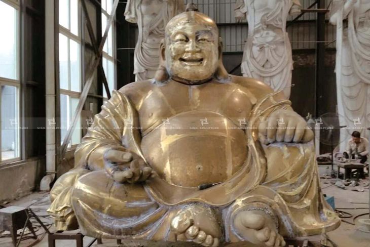 Brass Maitreya Buddha sculpture,cast brass Buddha statue 