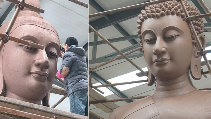 Optimization of clay mould of bronze Buddha statue