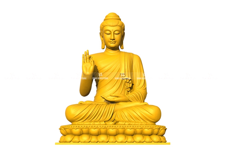 Renderings of the Sitting Sakyamuni Buddha Statue.