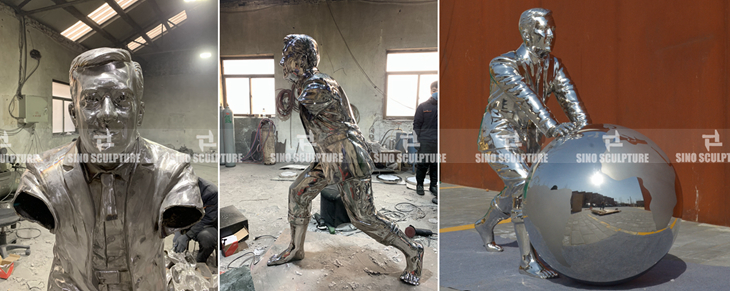 lost-wax casting stainless steel statue china factory