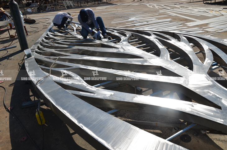 custom stainless steel tree canopy, stainless steel tree sculpture