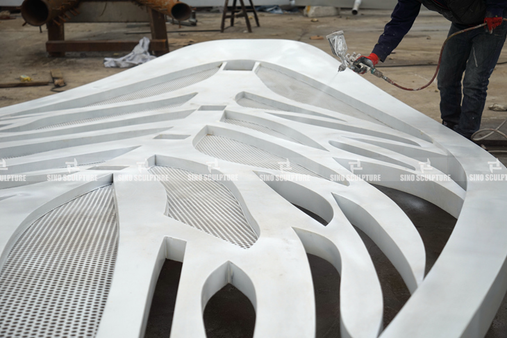 stainless steel canopy surface painting