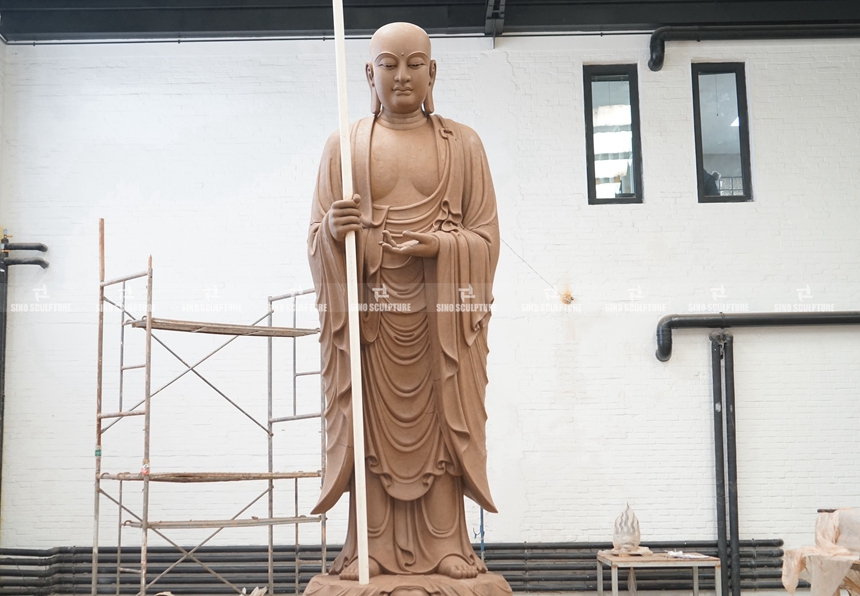 Gold leaf bronze buddha sculpture clay mold