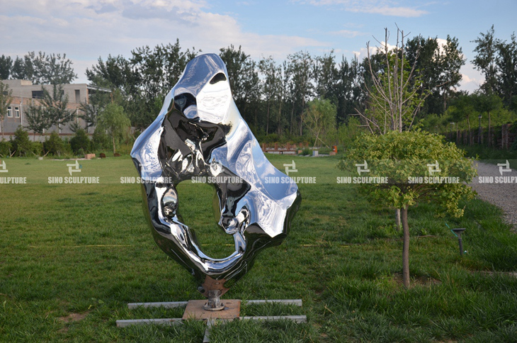 mirrored stainless steel artificial stone sculpture