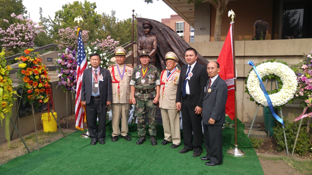 Ceremony of the unviel of the cast bronze army general statue