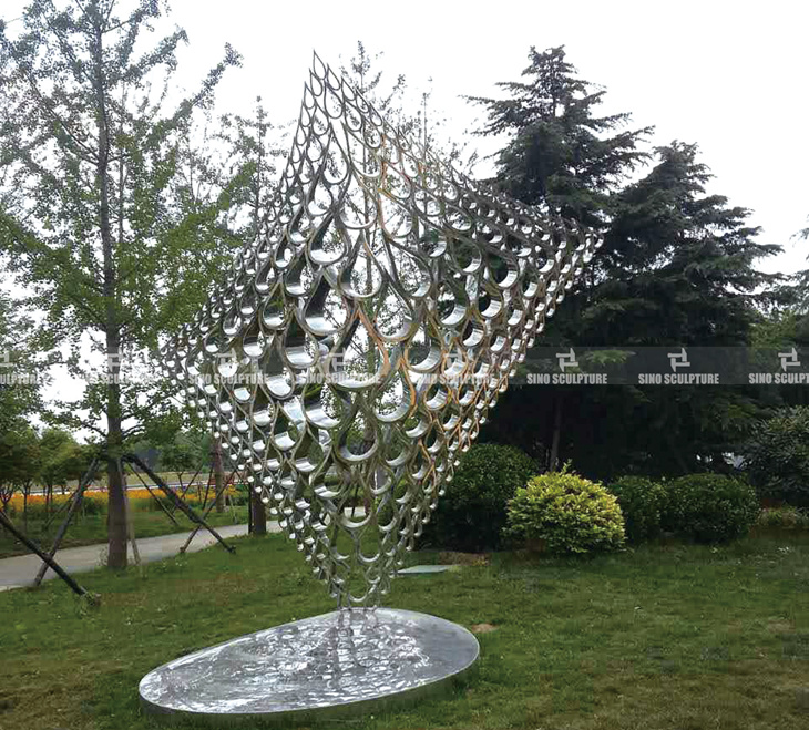 mirror stainless steel waterdrop sculpture manufacturer
