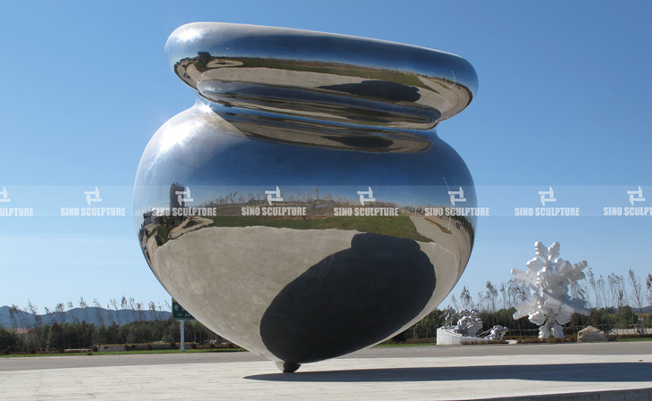 mirror stainless steel top sculpture for outdoor