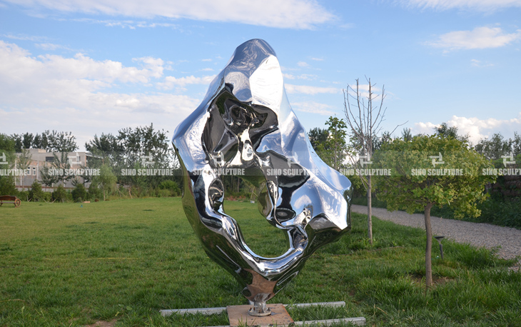 stainless steel rock sculpture