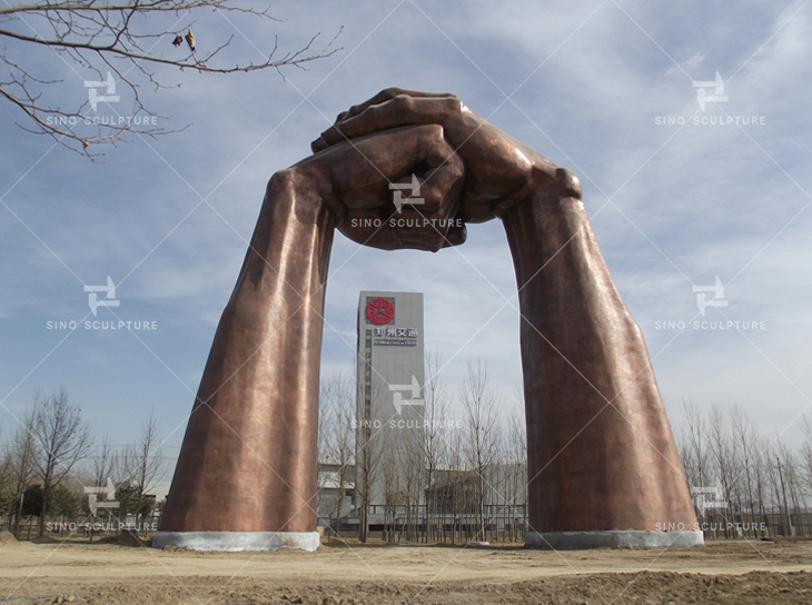 After full installation of the bronze monumental sculpture. 