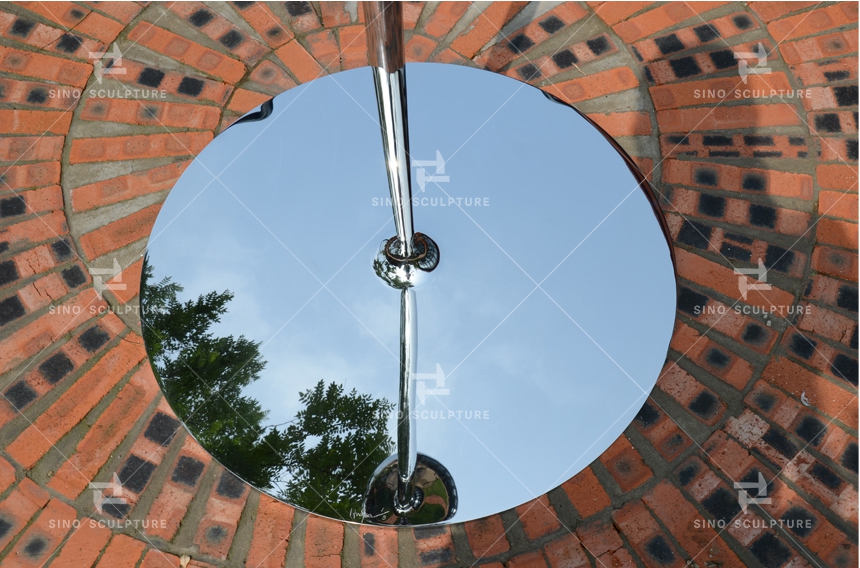 details inspection of the contemporary steel sculpture-Drip