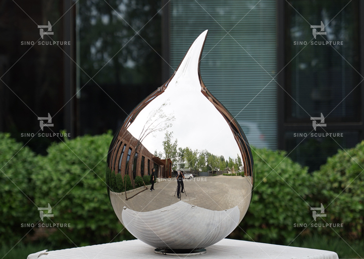 mirror stainless steel statue, Tear sculpture