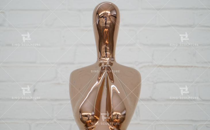 custom curved rose gold stainless steel statue