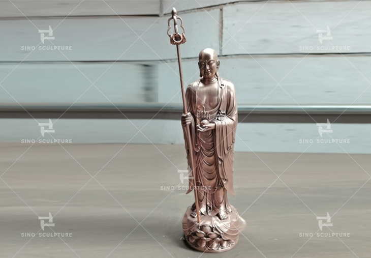 Completion of the bronze casting and sandblasting of the Buddha statuette