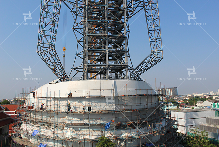 Mass fabrication and installation of the big bronze Buddha statue