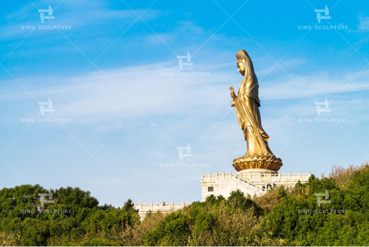 large grand bronze casting Guanyin statue